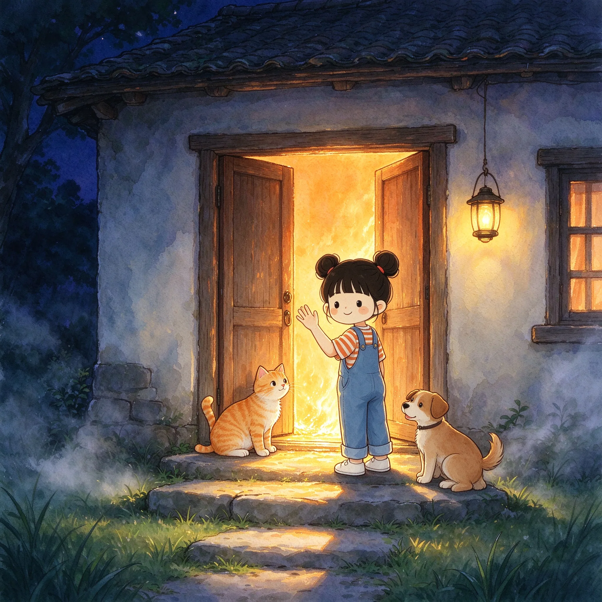 夜·推門暖光